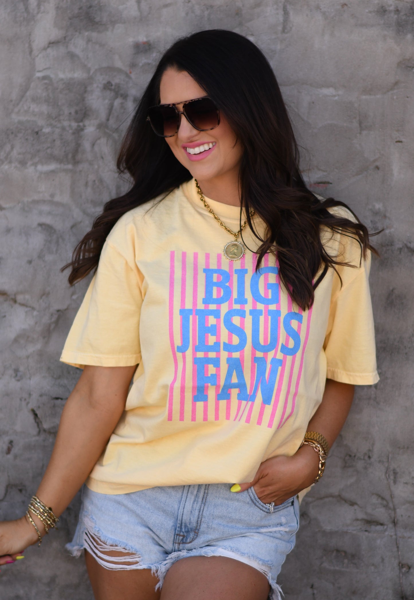 Big Jesus Fan Stripes Tee