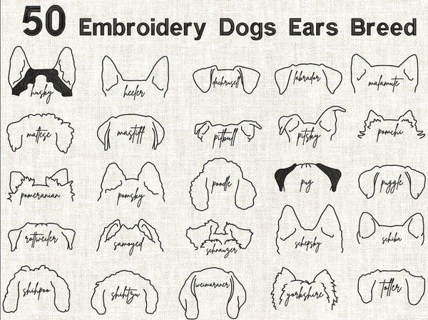 Custom Dog Ears Name & Paw Embroidered Sweatshirt