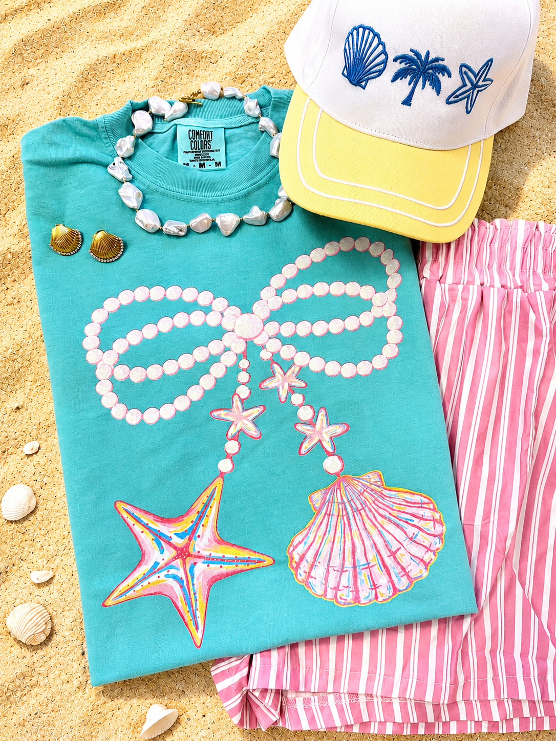 Pearl Seashell Bow Tee/Tank