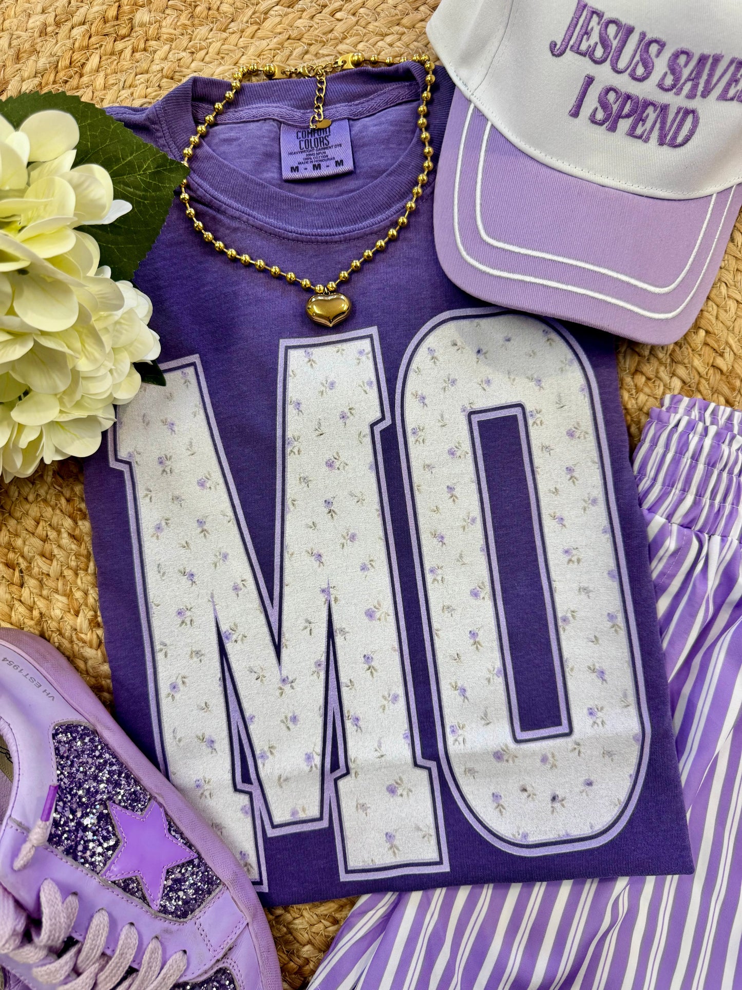 MO Purple Floral State Tee