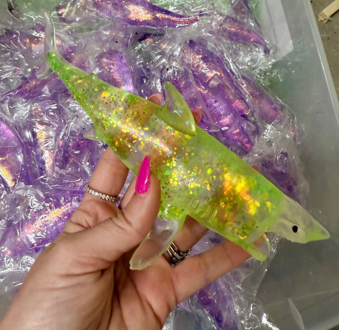 RTS Glitter Shark Squishy