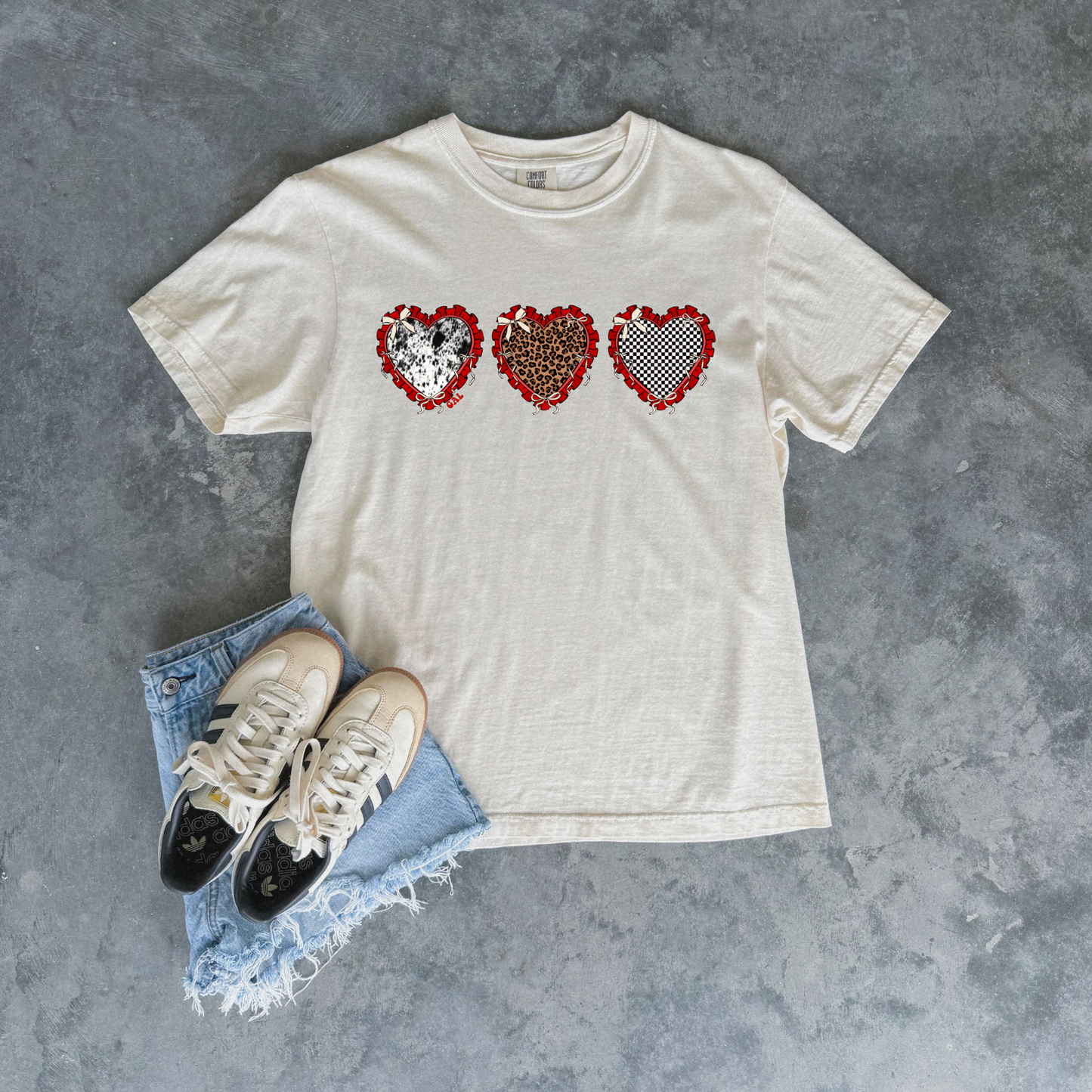 Triple Heart Patchwork – Graphic Tee or sweatshirt