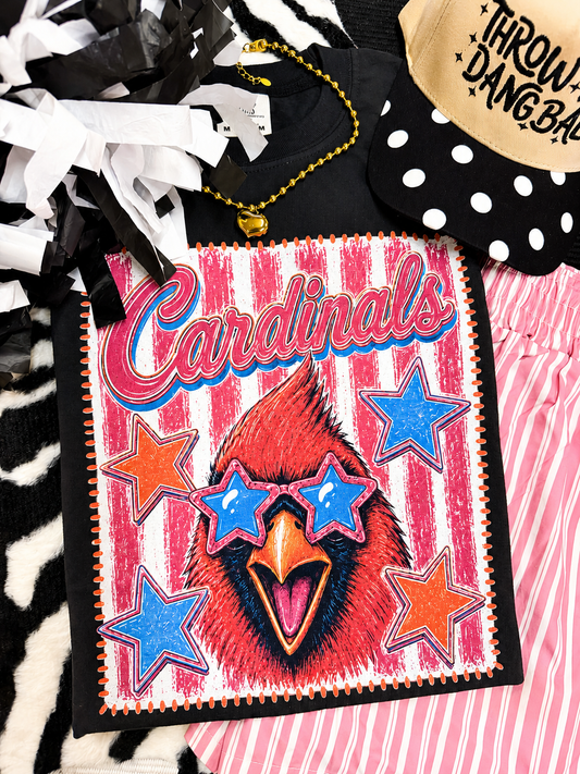 Cardinals Pink Stripe Preppy Tee