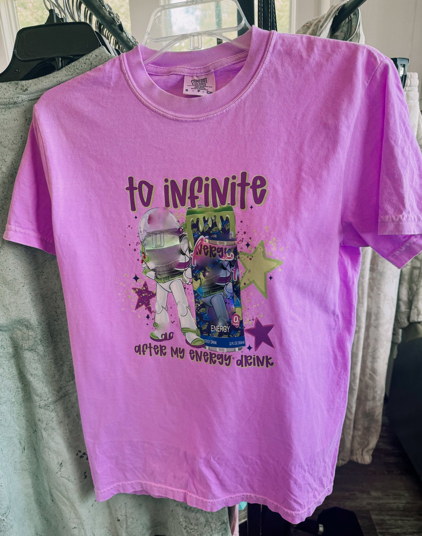 To Infinite After My Energy Drink Comfort Colors Tee | Funny Alien Energy Drink Graphic T-Shirt