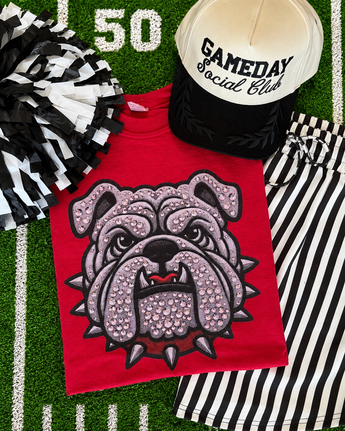 Faux Rhinestone Bulldog Tee