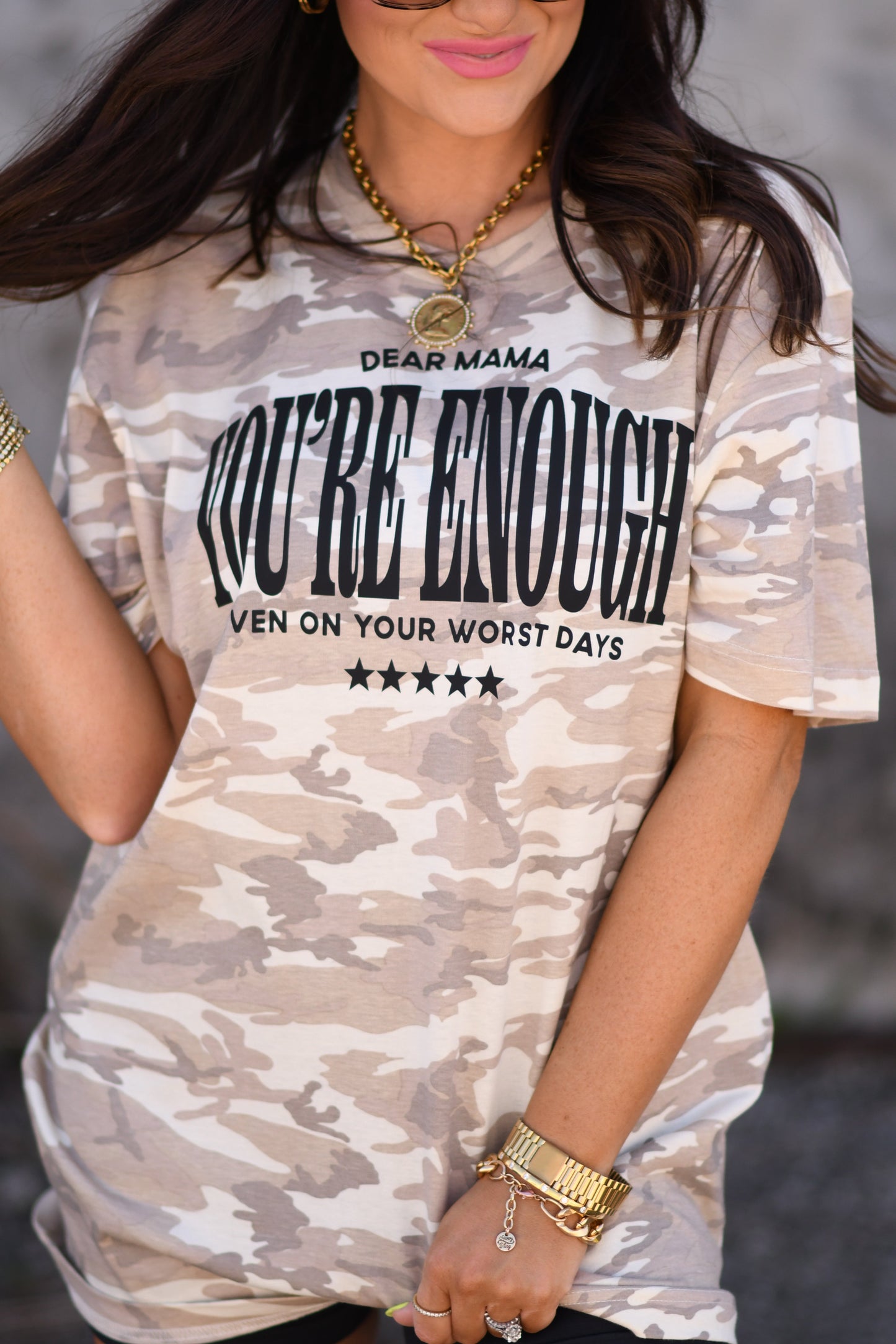 Dear Mama You’re Enough Camo Tee