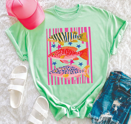Stripe Funky Fish Tee