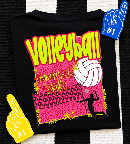 Volleyball Bump Set Spike Front and Back Dri Fit Tee