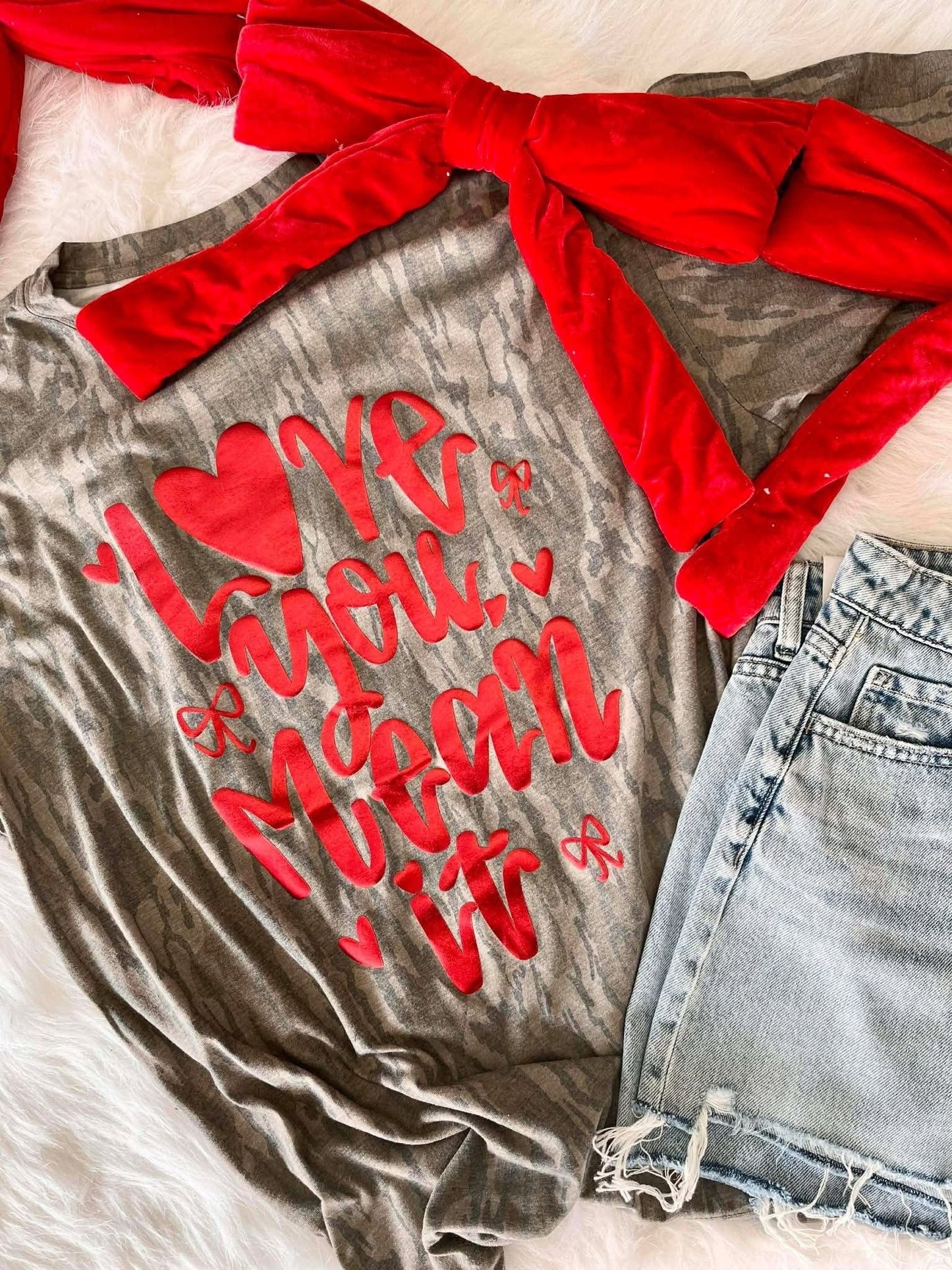Love You Mean It Metallic Puff Vinyl Tee