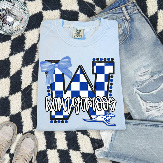Custom Checkered Mascot Tee- Multiple Styles