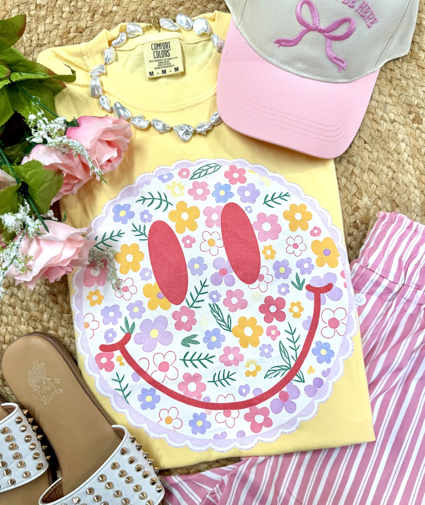 FLORAL SMILEY TEE
