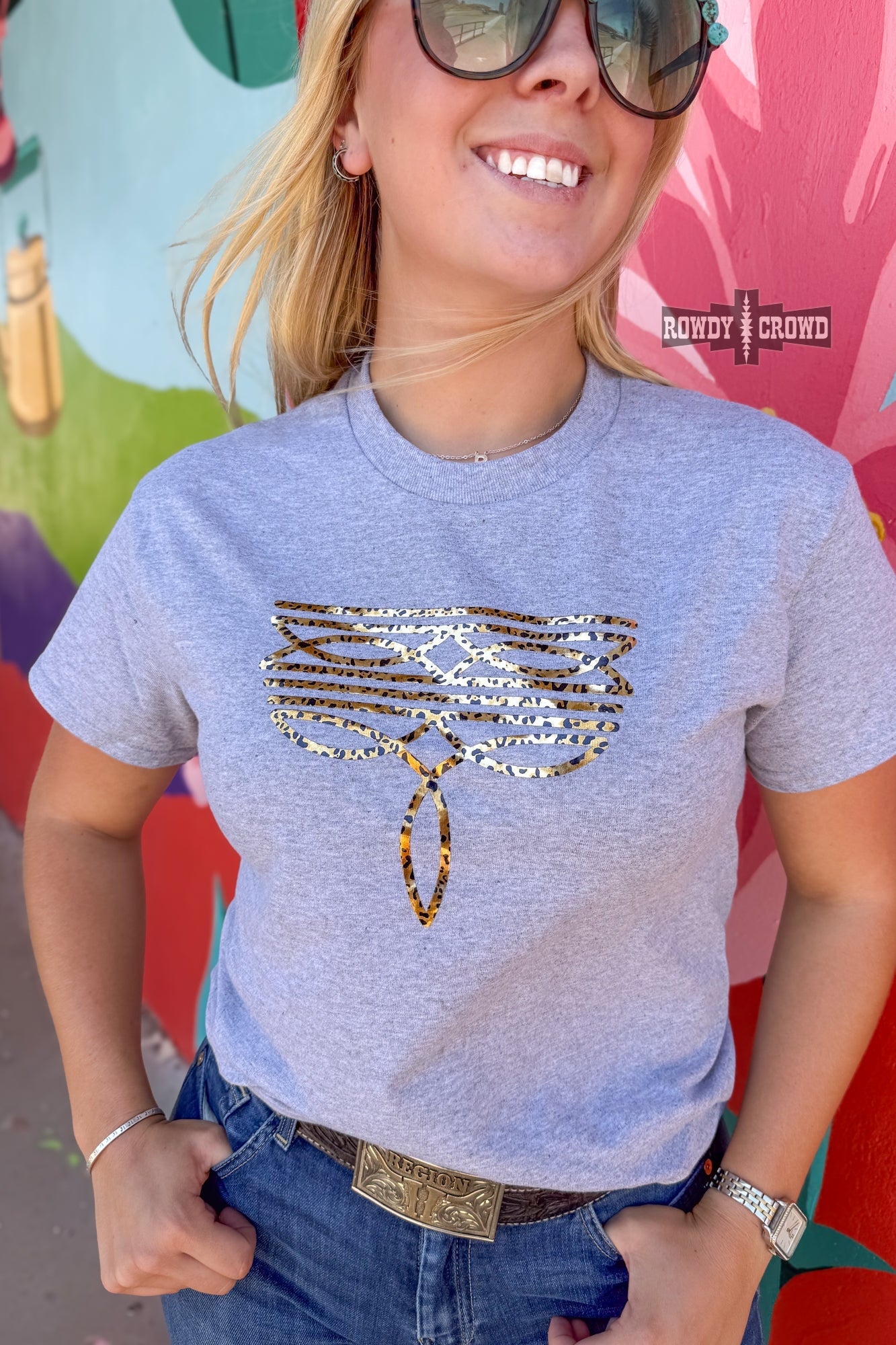Leopard Boot Stitch Tee