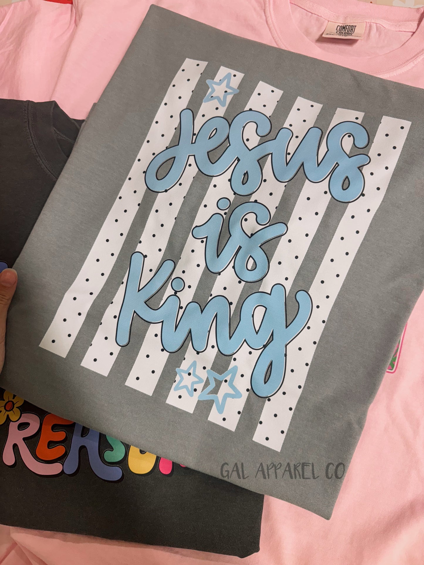 Jesus Is King Graphic Tee | Christian Faith Shirt | Minimalist Religious Tee | Trendy Christian Shirt Women