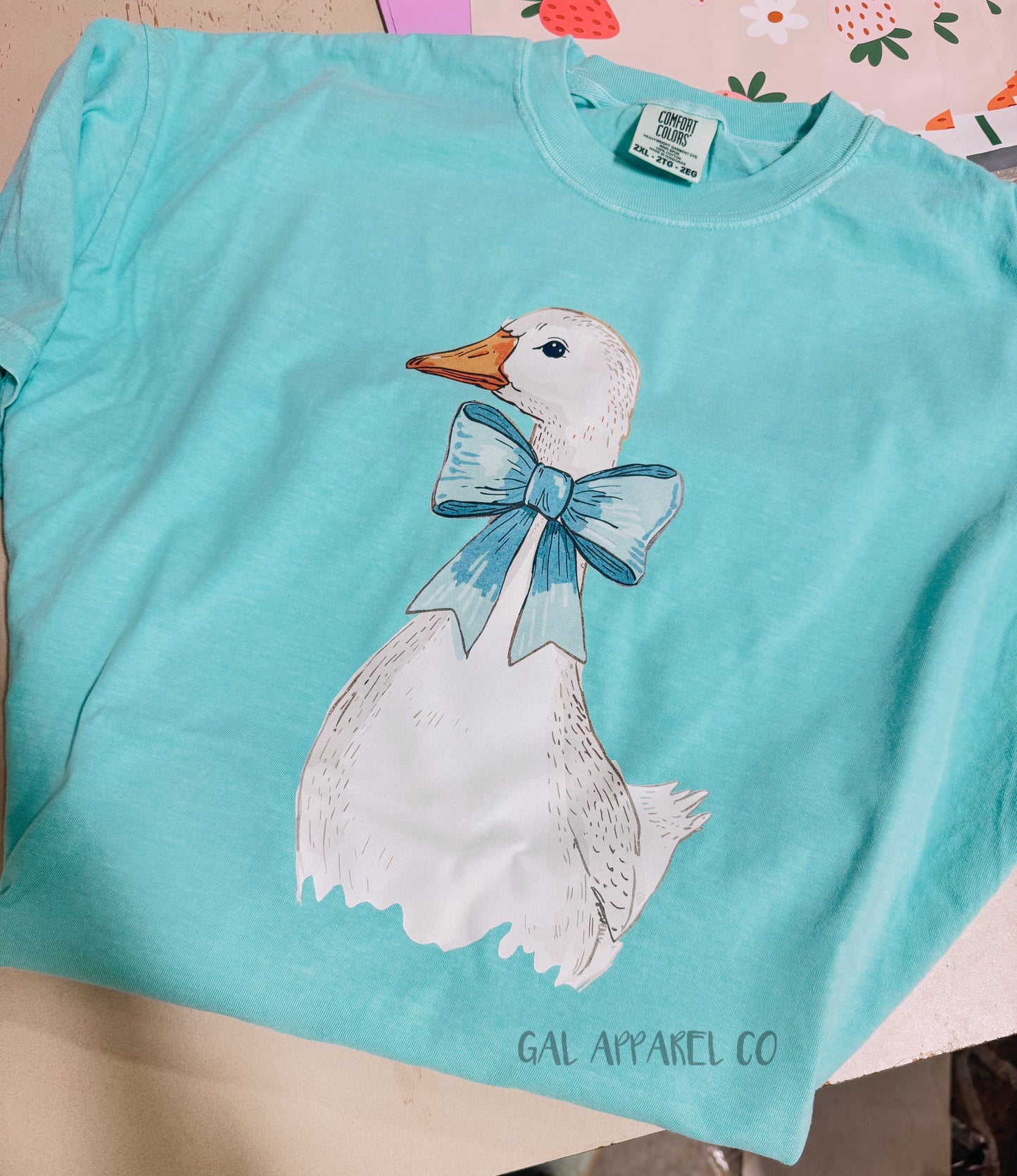 Cute Goose Graphic Tee | Coquette Duck Shirt | Bow Goose Shirt | Southern Preppy Tee | Comfort Colors Easter Shirt