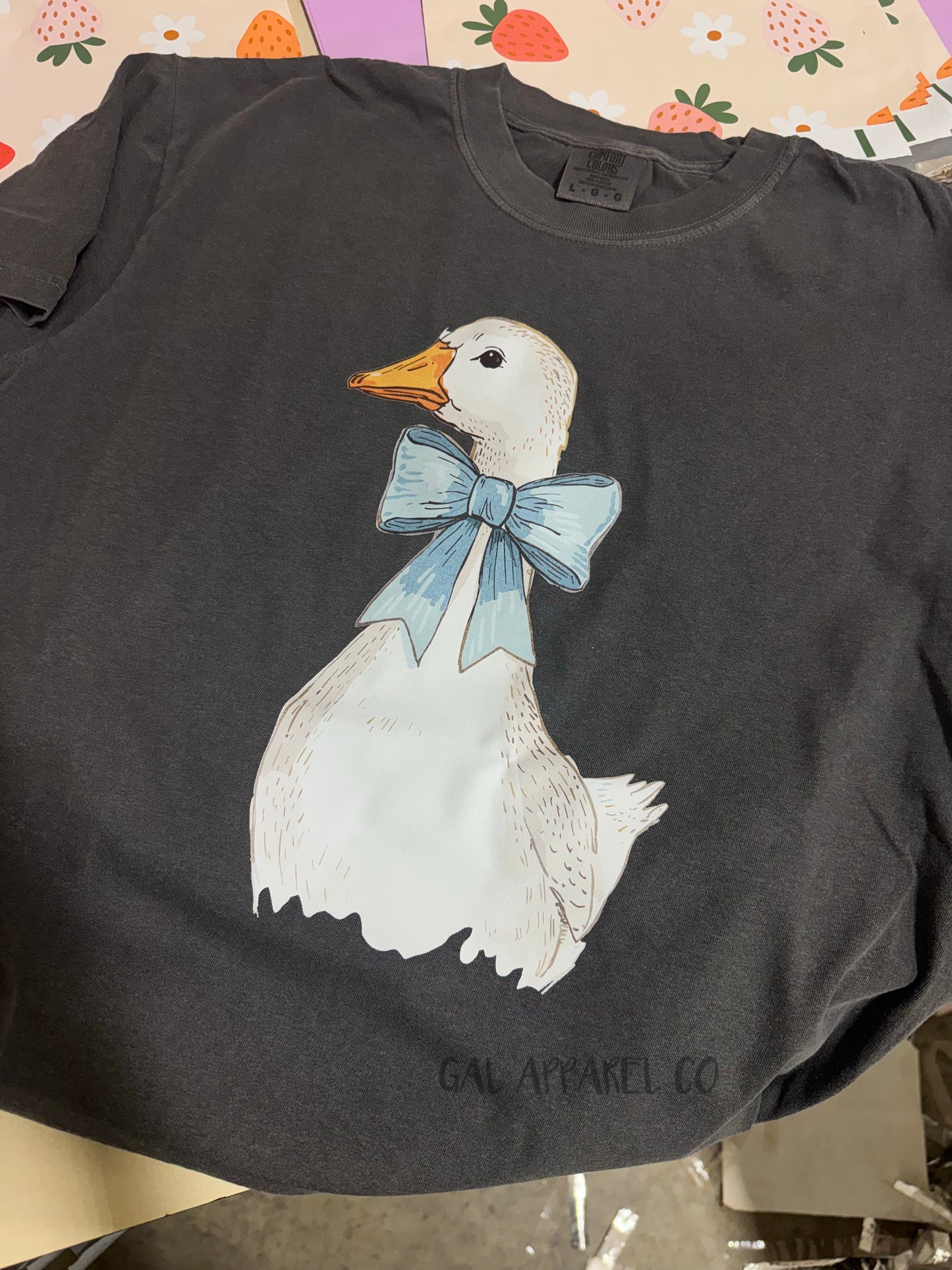 Cute Goose Graphic Tee | Coquette Duck Shirt | Bow Goose Shirt | Southern Preppy Tee | Comfort Colors Easter Shirt