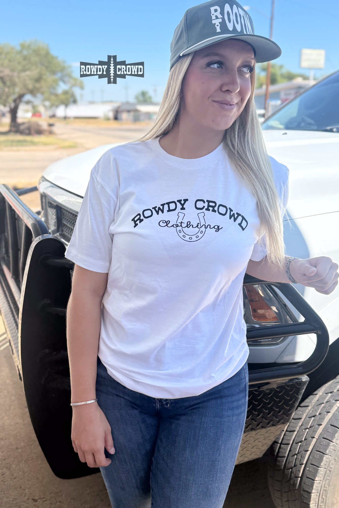 WHITE Rowdy Crowd Promo Tee