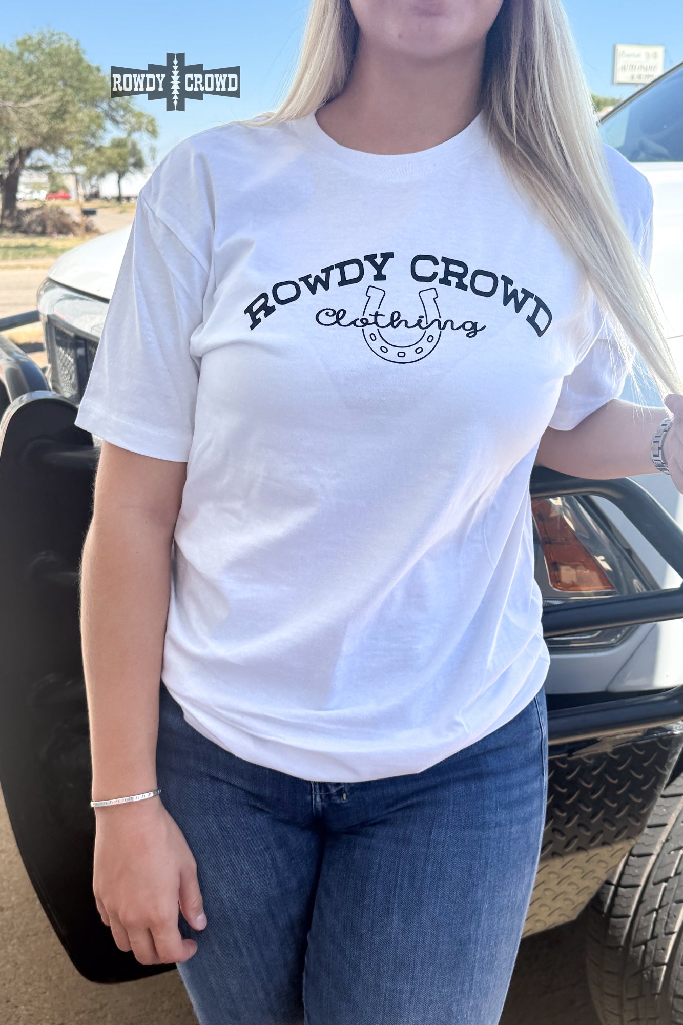 WHITE Rowdy Crowd Promo Tee