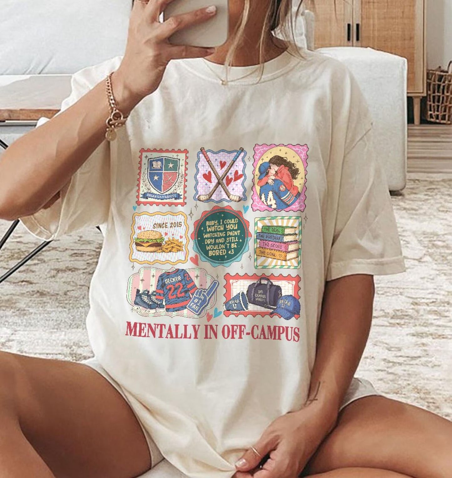 Mentally In Off-Campus Graphic Tee | Hockey Romance Reader Shirt
