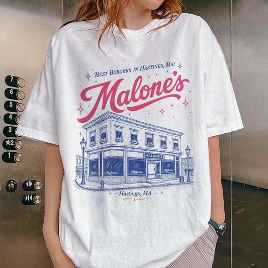 Malone's Burgers Graphic Tee | Hockey Romance Book Shirt