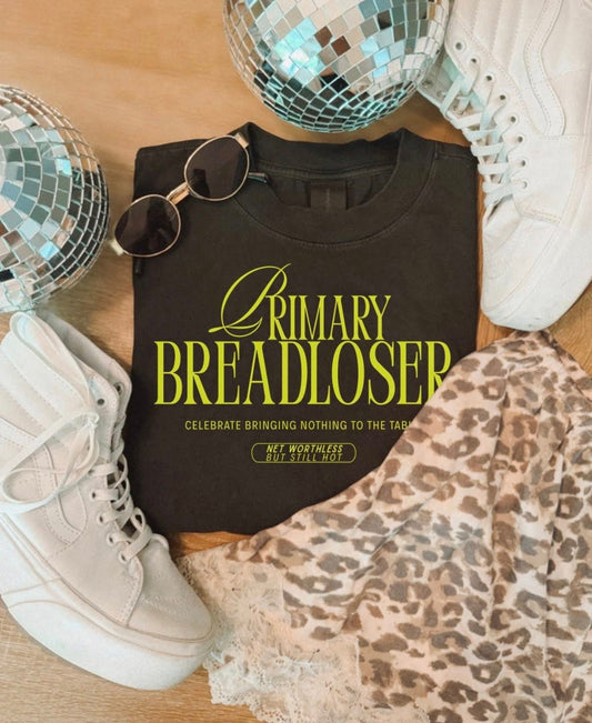 Primary Breadloser Graphic Tee | Funny Breadwinner Parody Shirt