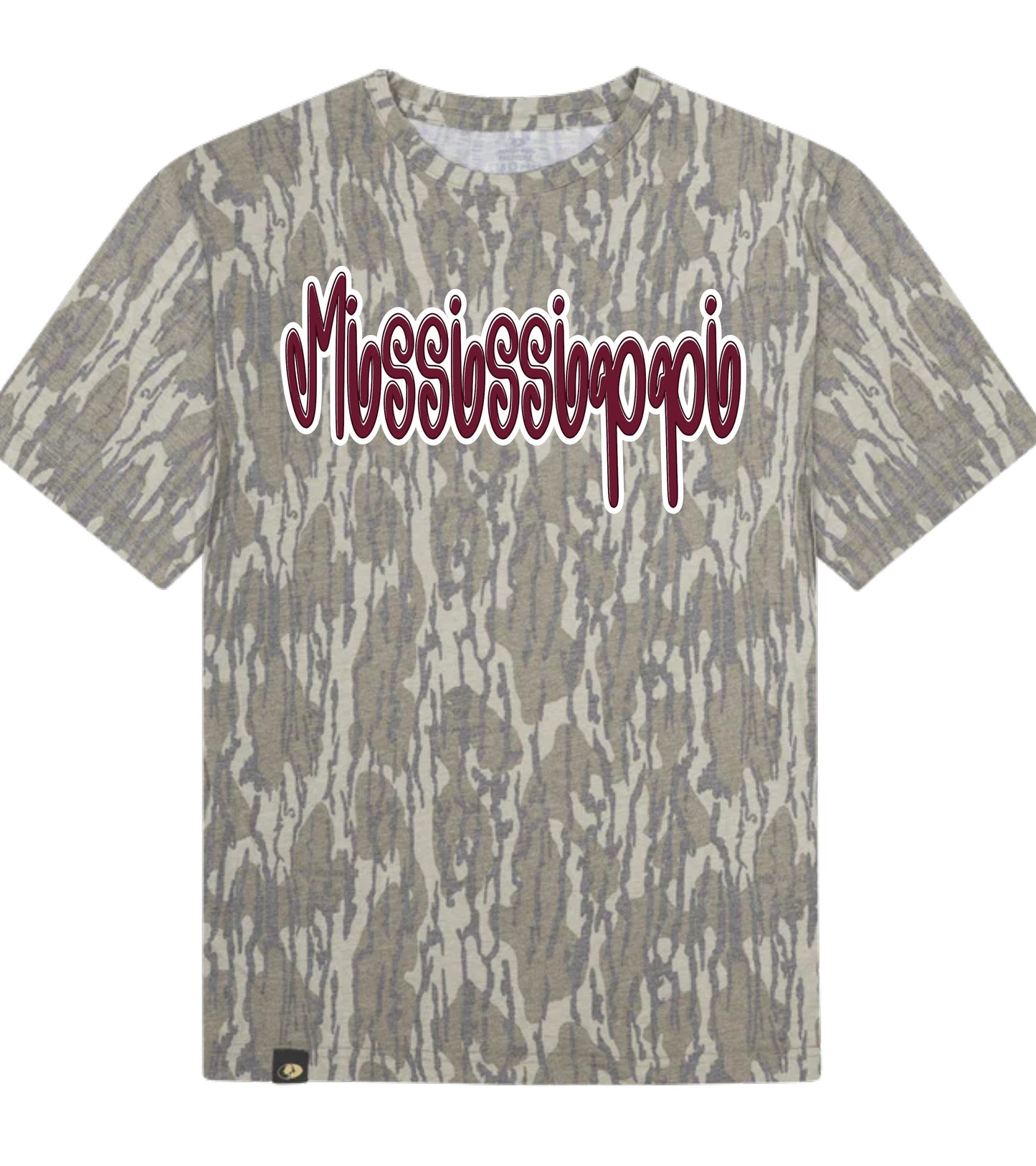 Custom State Swirly Name DTF Camo Tee