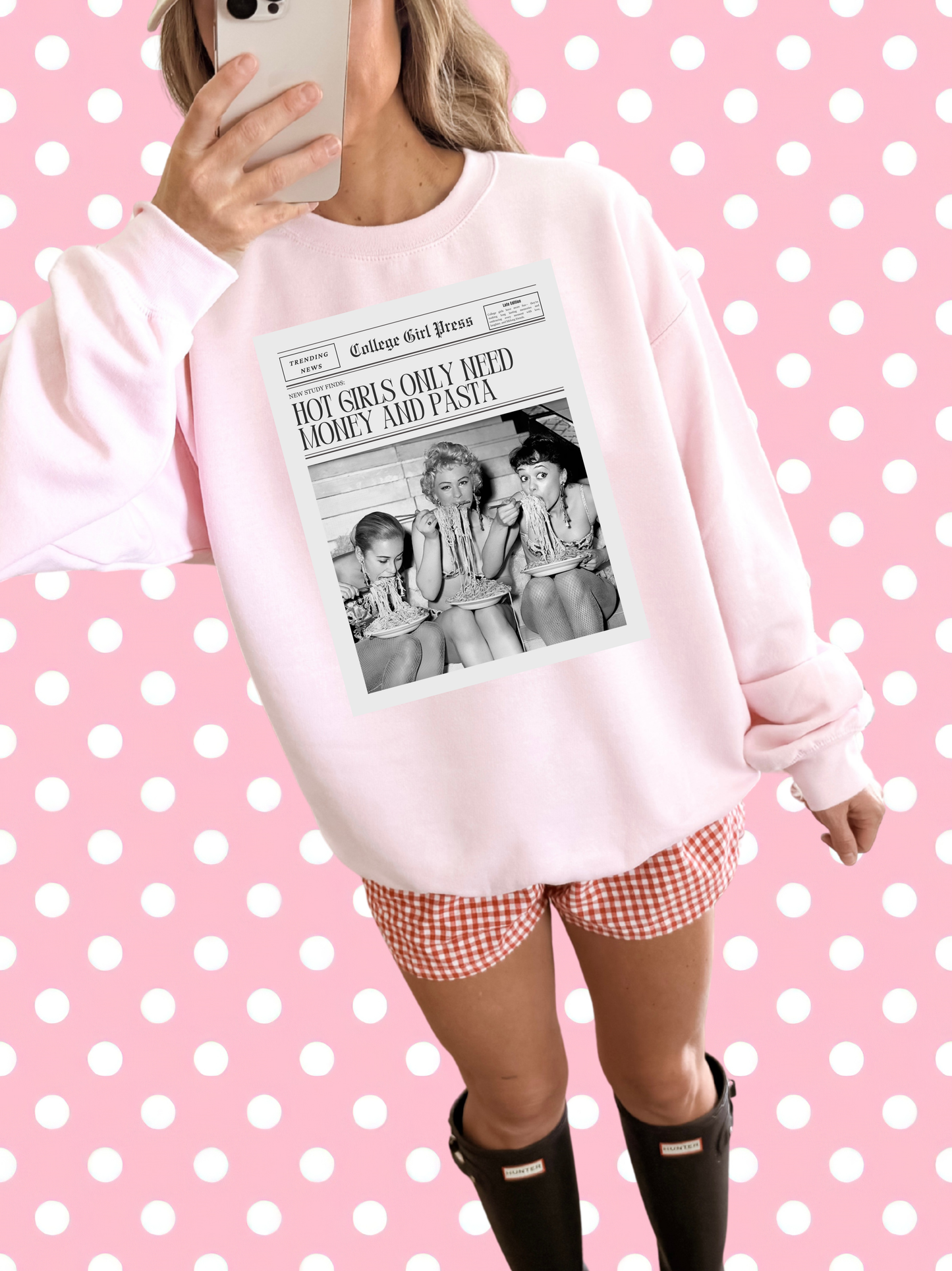 Hot Girls Need Money & Pasta Graphic
