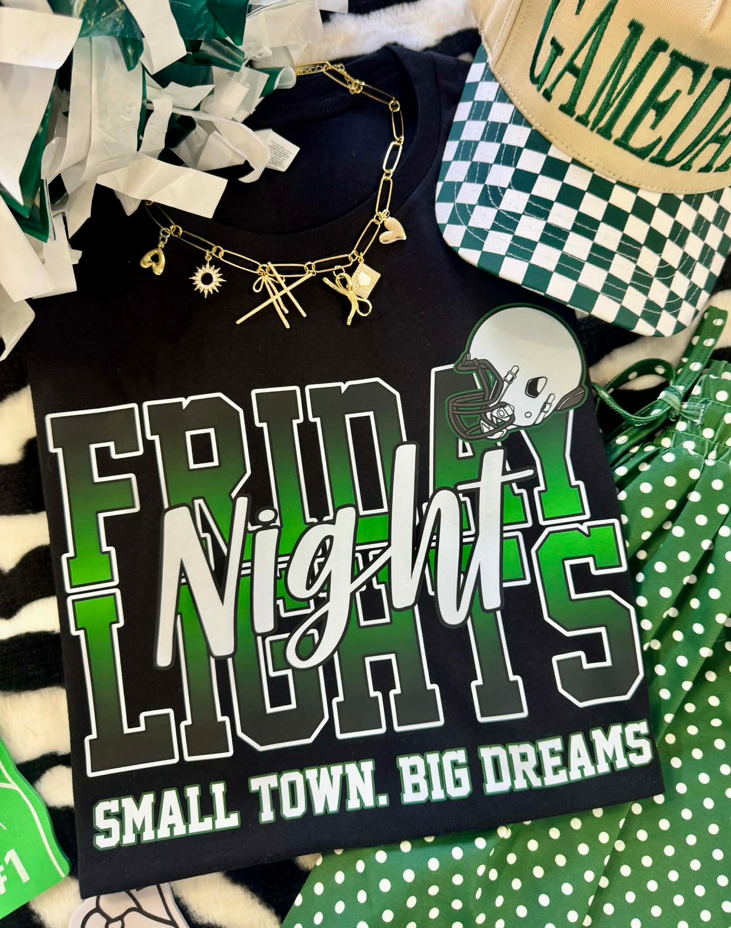 FRIDAY NIGHT LIGHTS GREEN TEE
