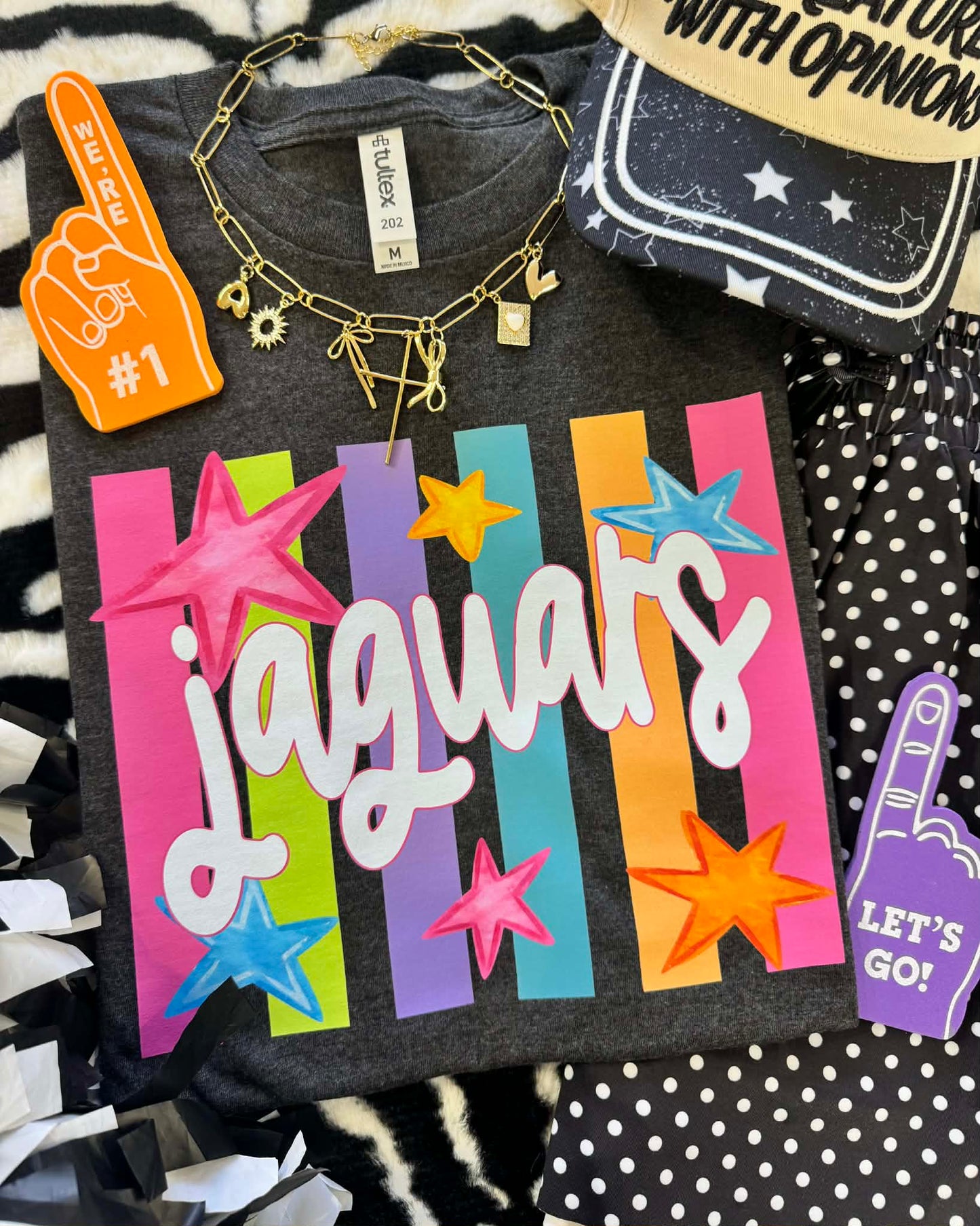 JAGUARS NEON RAINBOW STARS TEES