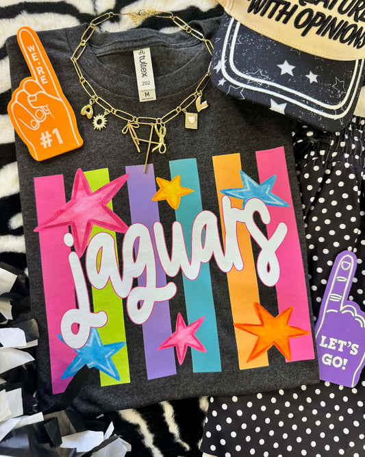 JAGUARS NEON RAINBOW STARS TEES