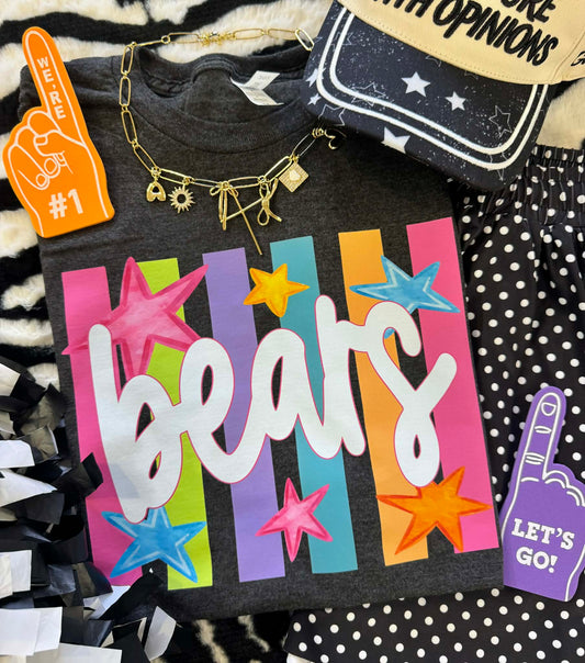 BEARS NEON RAINBOW STARS TEE