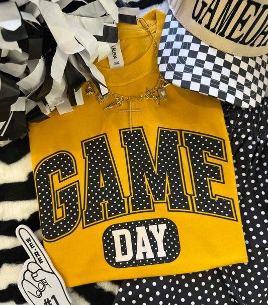 GAME DAY BLACK POLKA DOTS TEE