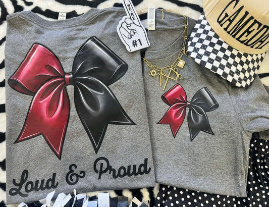 LOUD & PROUD MAROON BOW TEE