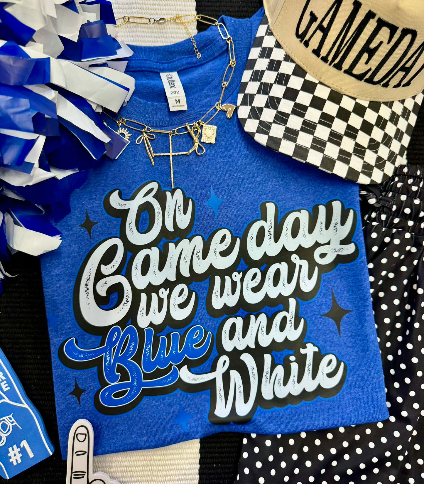 ON GAMEDAY WE WEAR BLUE AND WHITE TEE
