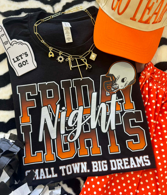 FRIDAY NIGHT LIGHTS ORANGE TEE