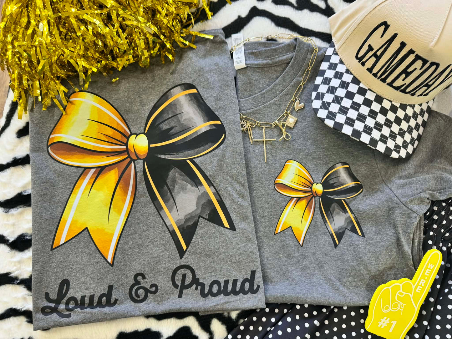 LOUD & PROUD GOLD BOW TEE