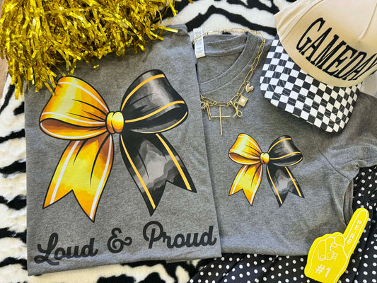 LOUD & PROUD GOLD BOW TEE
