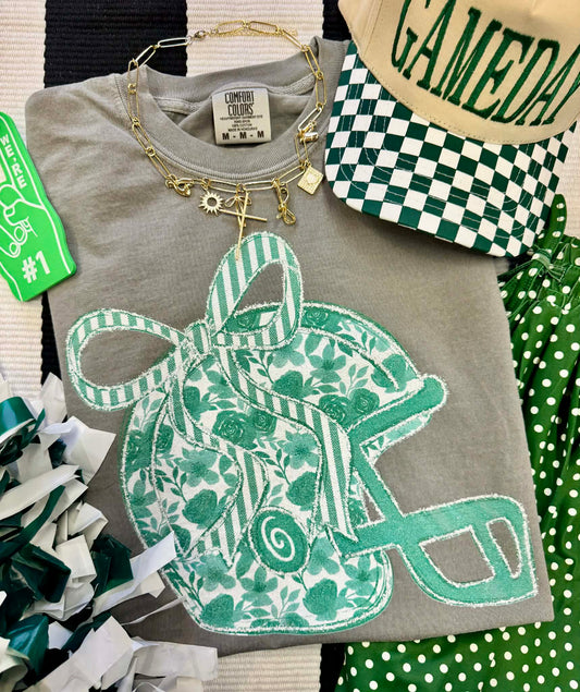 GREEN FLORAL HELMET TEE