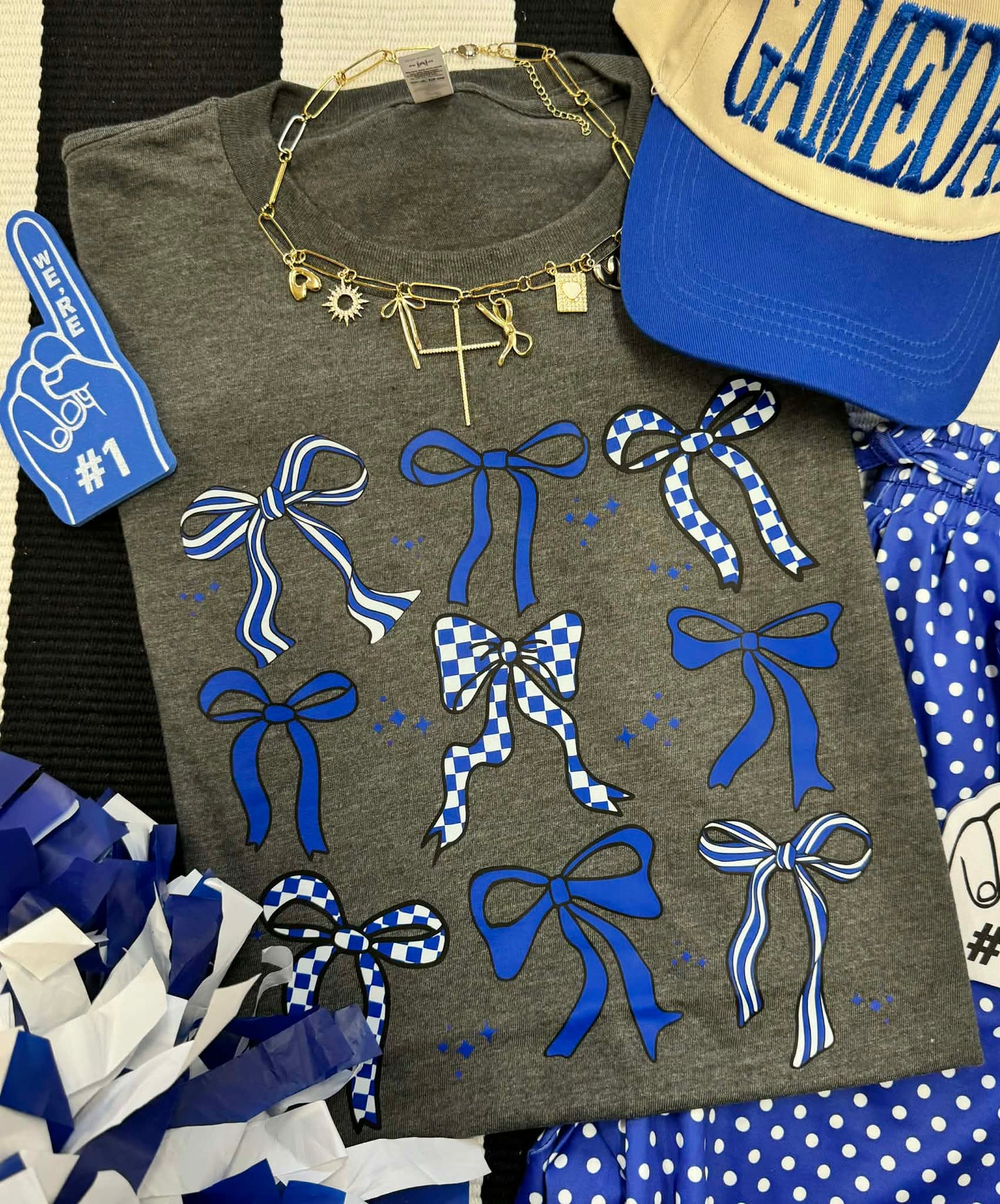 BLUE BOWS TEE