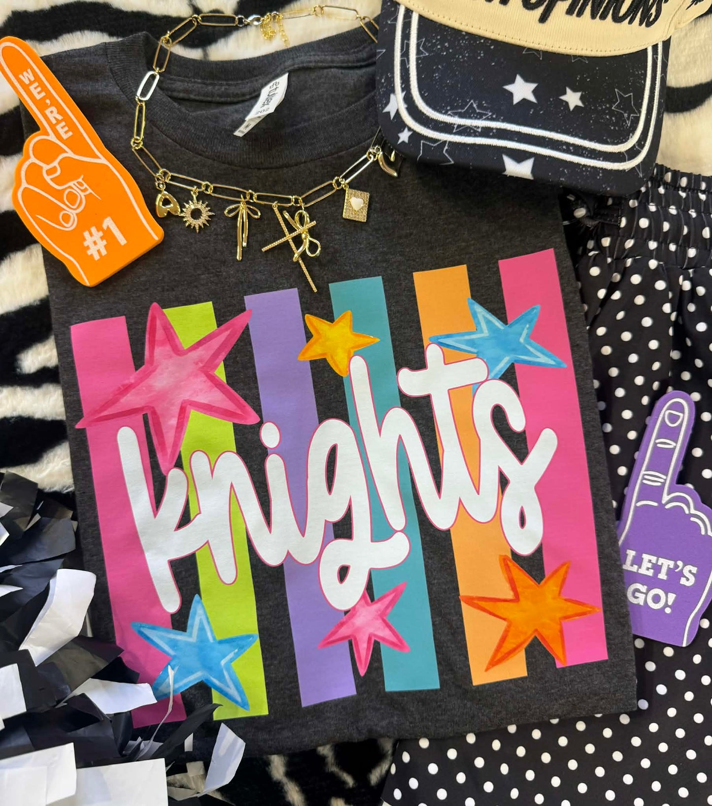 KNIGHTS NEON RAINBOW STARS TEE