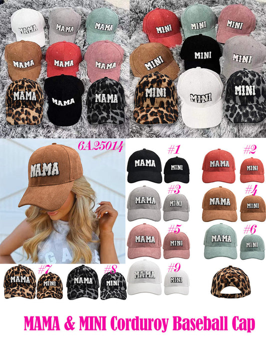 Mama & Mini Corduroy Baseball Caps