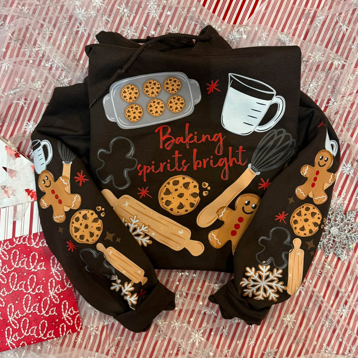 North Pole Gingerbread Company Baked Fresh Daily Dark Brown Gildan Hoodie
