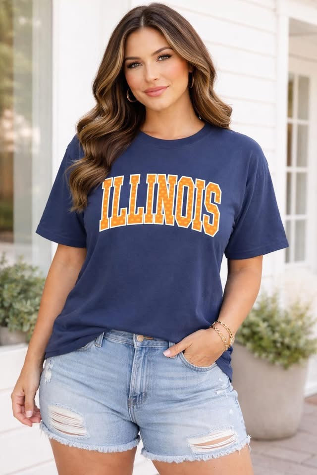 Bold Varsity CUST40 Polka Dot Font DTF Top