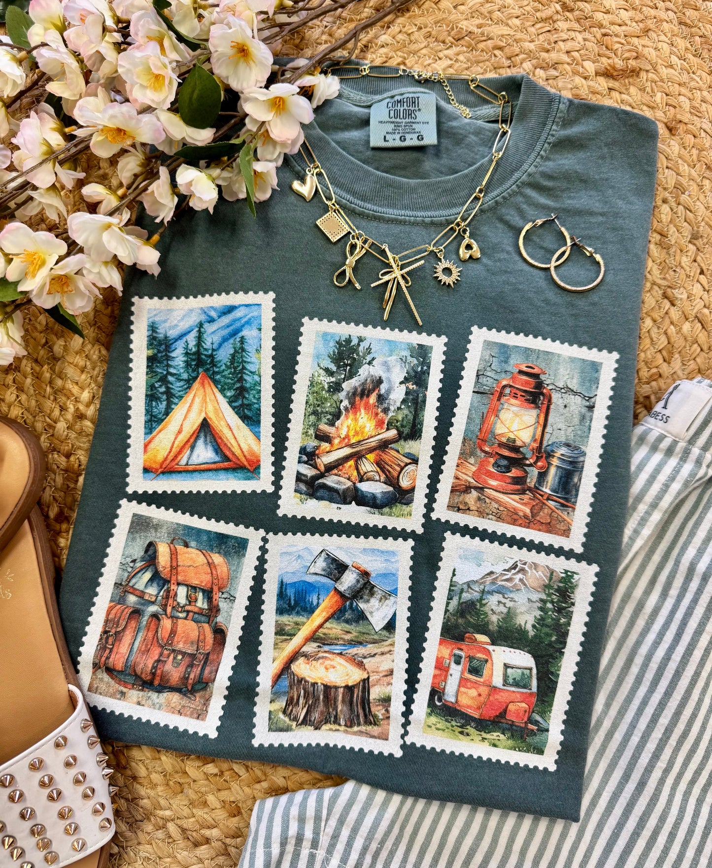 Camping Stamps Tee