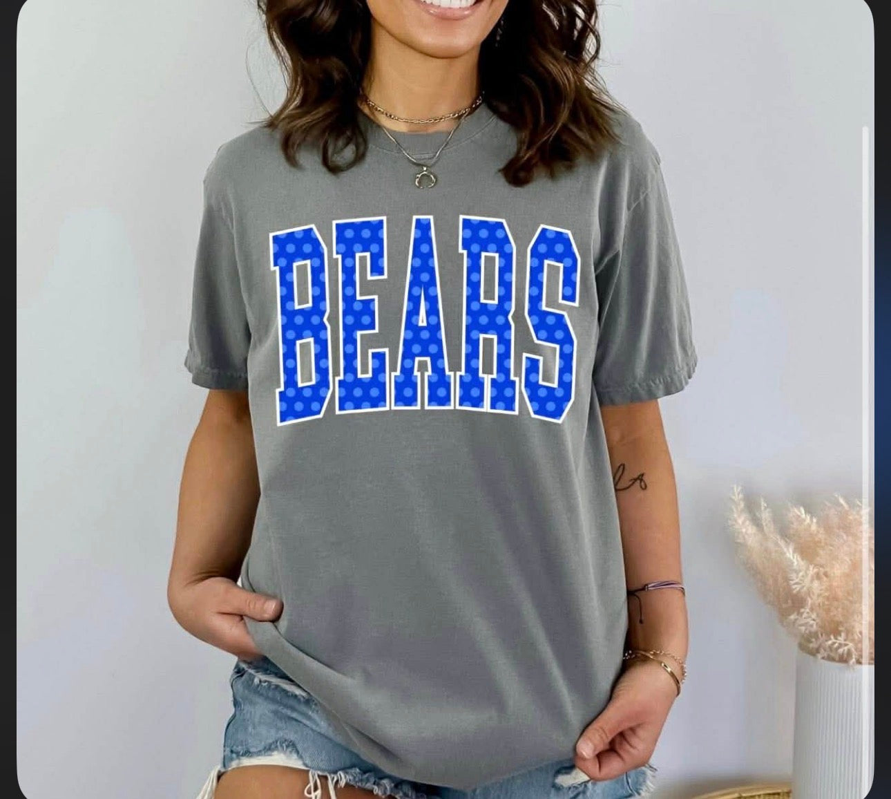 Bold Varsity CUST40 Polka Dot Font DTF Top